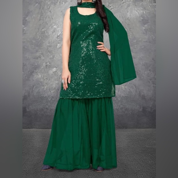 Sharara set, Indian ethnic wear 3 pcs set NWOT/NIP - Picture 1 of 11